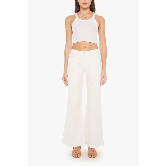 NEW MOTHER the twister skimp flared jeans in cream puff - Picture 1 of 4